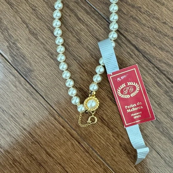 Spanish Mallorca GoldPearl Necklace